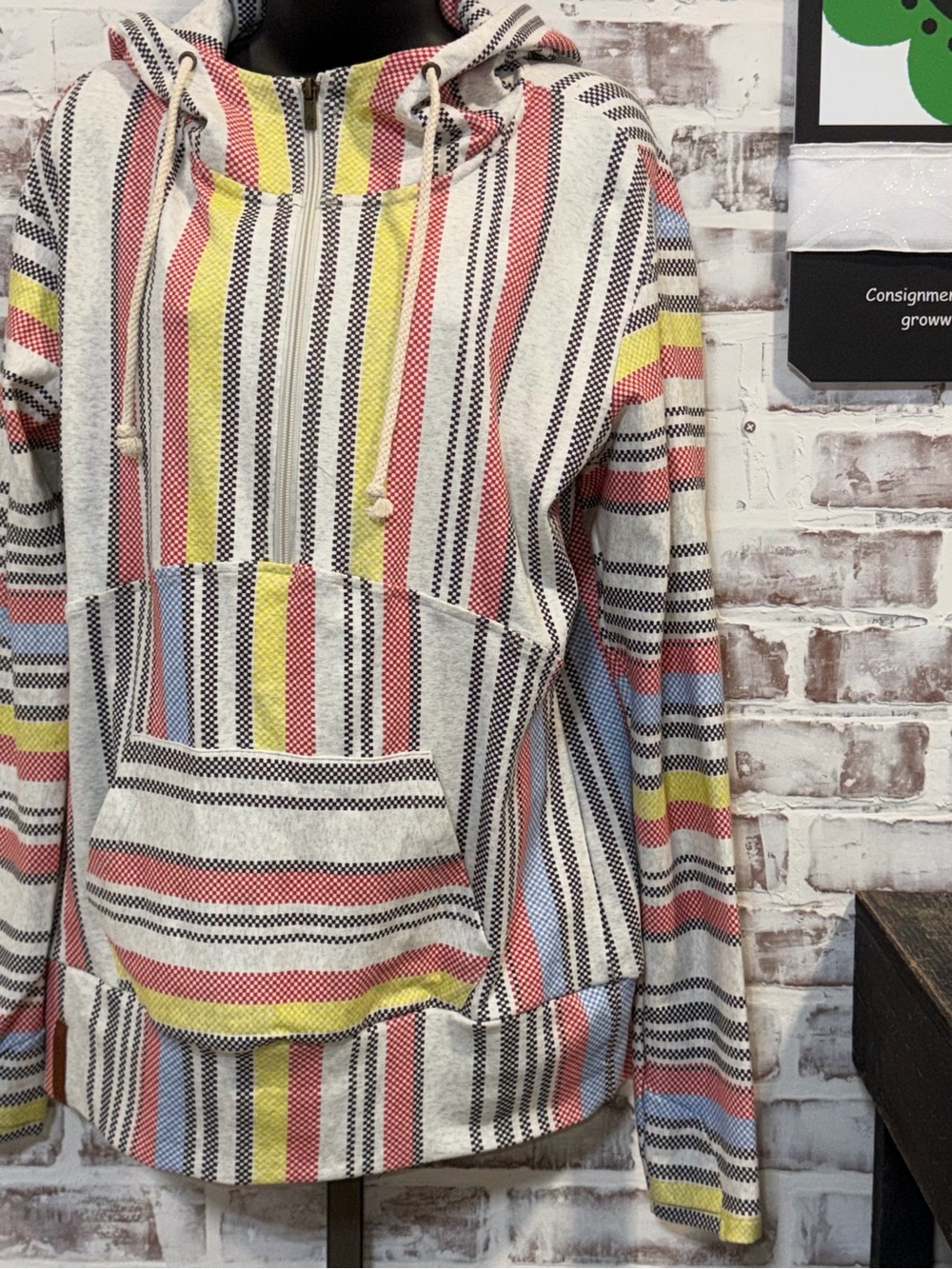 AMPERSAND AVE Multicolor Striped Zip Hoodie
